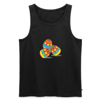 Easter eggs, easter, happy easter, happy eastern - Men's Premium Organic Tank Top - black - Front - AI Model Male 178 light (178cm)