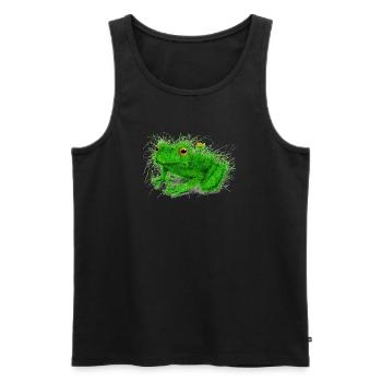 Grass Frog - Men's Premium Organic Tank Top - black - Front - AI Model Male 178 light (178cm)
