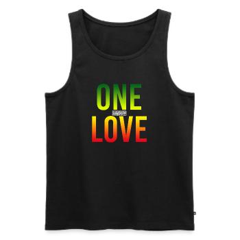 One Love Gradient: Unity in Color - Men's Premium Organic Tank Top - black - Front - AI Model Male 178 light (178cm)