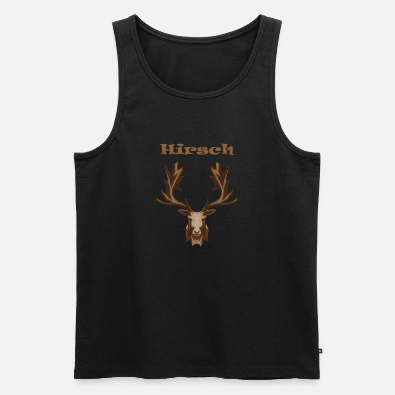 Hirsch - Männer Premium Bio Tank Top - Schwarz