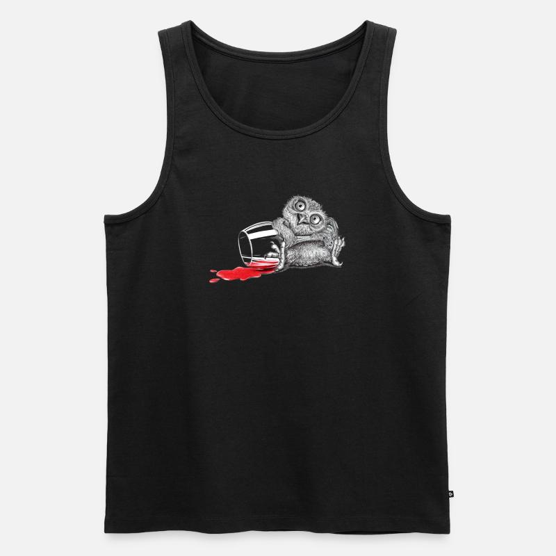 Beschwipste Eule - Männer Premium Bio Tank Top - Schwarz