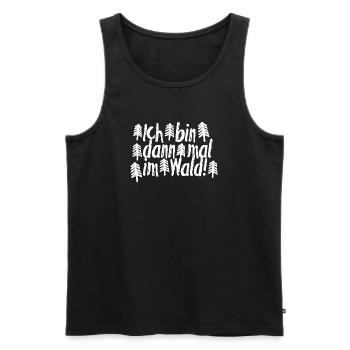 Ich bin dann mal im Wald - Männer Premium Bio Tank Top - Schwarz - Vorne - AI Model Male 178 light (178cm)