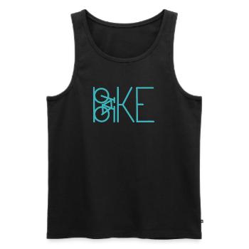 Teal Bicycle Lines Minimal Art - Men's Premium Organic Tank Top - black - Front - AI Model Male 178 light (178cm)