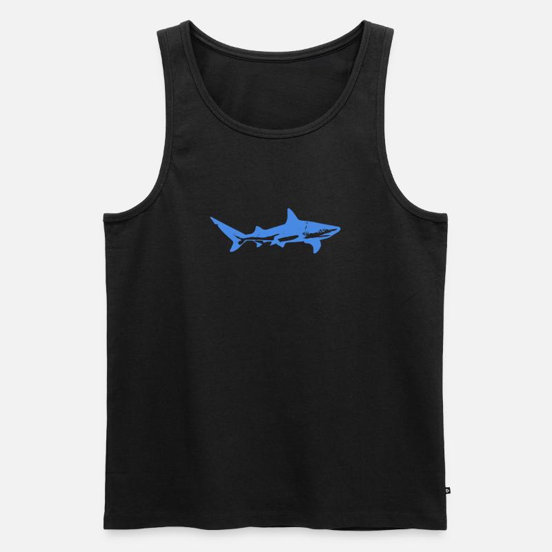 Blue Shark - Männer Premium Bio Tank Top - Schwarz