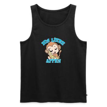 Affen - Männer Premium Bio Tank Top - Schwarz - Vorne - Michal (187cm)