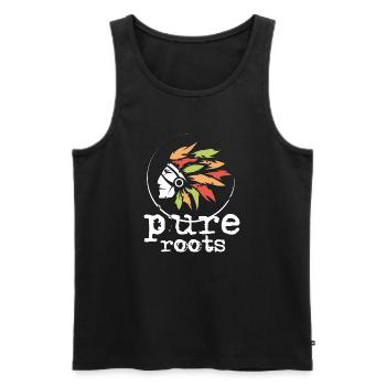 Native American Colorful Feathers Chief Roots Icon - Men's Premium Organic Tank Top - black - Front - AI Model Male 178 light (178cm)