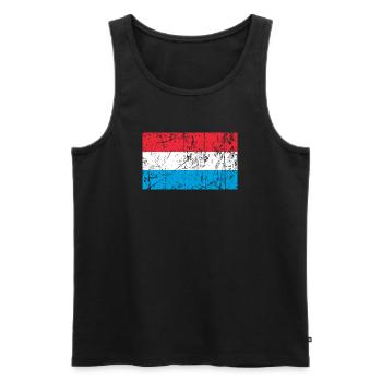 Luxembourg Luxemburg Luxembourg Fahne flag - Men's Premium Organic Tank Top - black - Front - AI Model Male 178 light (178cm)