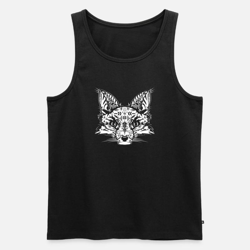 A fox head -White - Men's Premium Organic Tank Top - black