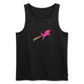 Einhorn Regenbogen Furz - Männer Premium Bio Tank Top - Schwarz - Vorne - AI Model Male 178 light (178cm)