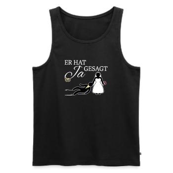 Ja Gesagt Heirat Junggeselle Junggesellin Hochzeit - Männer Premium Bio Tank Top - Schwarz - Vorne - Michal (187cm)