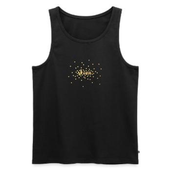 Shiva Gold Yoga Meditation - Men's Premium Organic Tank Top - black - Front - Michal (187cm)