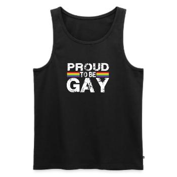 Fier d’être gay - Débardeur bio Premium Homme - noir - Devant - Michal (187cm)