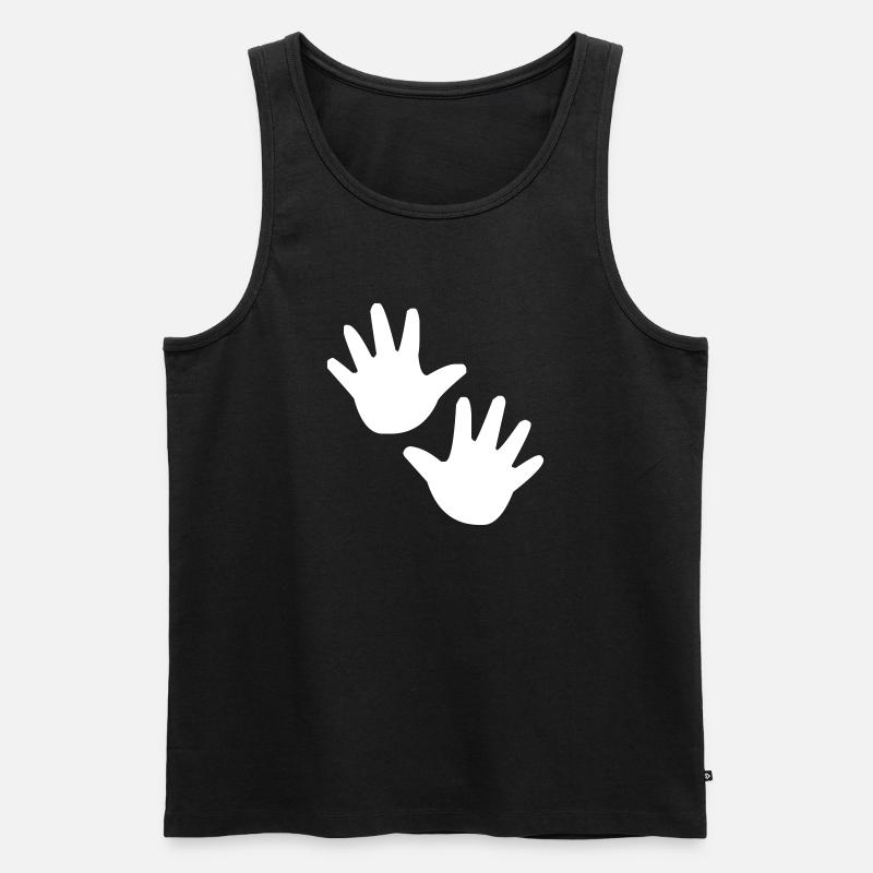 Hand Hände Kind Kinder - Männer Premium Bio Tank Top - Schwarz