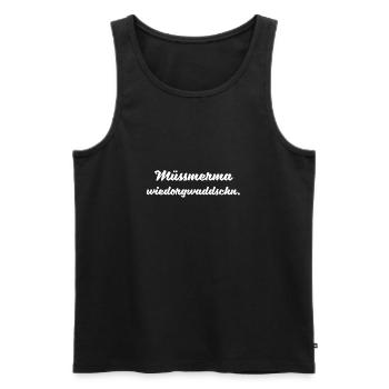 Reden Quatschen Sächsischer Spruch Ossi Geschenk - Männer Premium Bio Tank Top - Schwarz - Vorne - AI Model Male 178 light (178cm)
