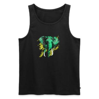 Elefant - Männer Premium Bio Tank Top - Schwarz - Vorne - AI Model Male 178 light (178cm)