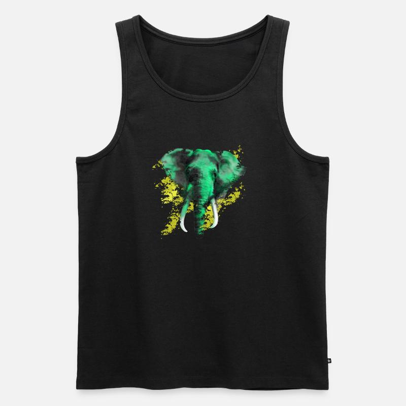 Elefant - Männer Premium Bio Tank Top - Schwarz