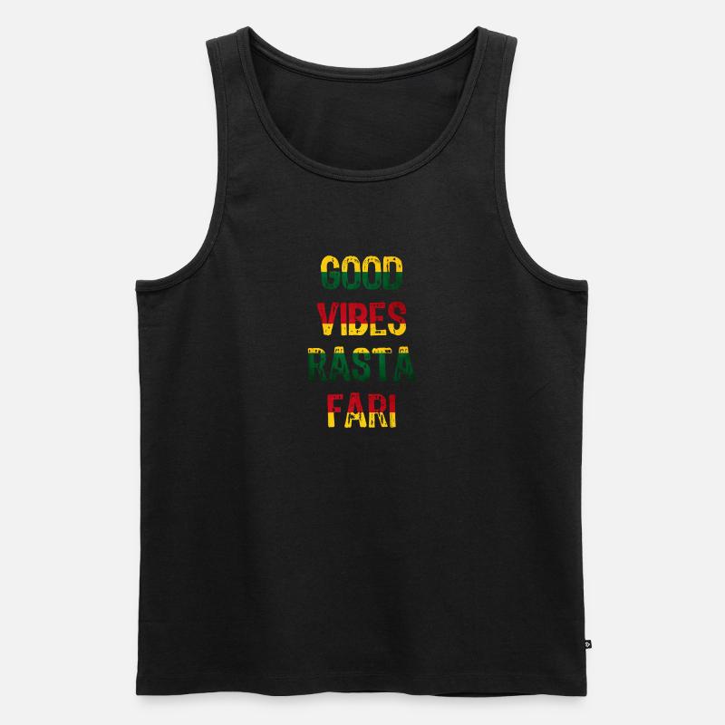 Gute Vibes Rasta Fari - Männer Premium Bio Tank Top - Schwarz