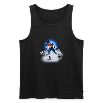Biathlon - Männer Premium Bio Tank Top - Schwarz - Vorne - AI Model Male 178 light (178cm)