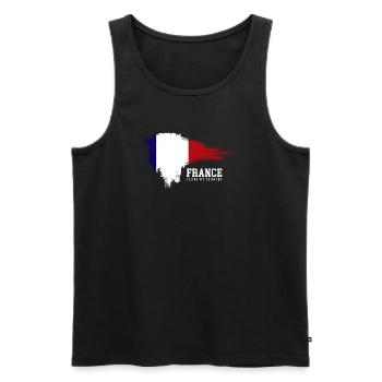 France Flag Brush Pride - Men's Premium Organic Tank Top - black - Front - AI Model Male 178 light (178cm)