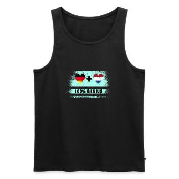 Germany and Netherlands 100% brilliant / Gift - Men's Premium Organic Tank Top - black - Front - Michal (187cm)