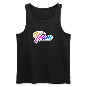 Team - Männer Premium Bio Tank Top - Schwarz - Vorne - Michal (187cm)