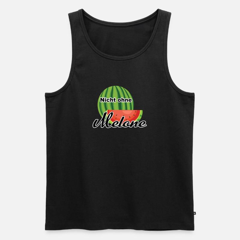 Melone Wassermelone Somme - Männer Premium Bio Tank Top - Schwarz