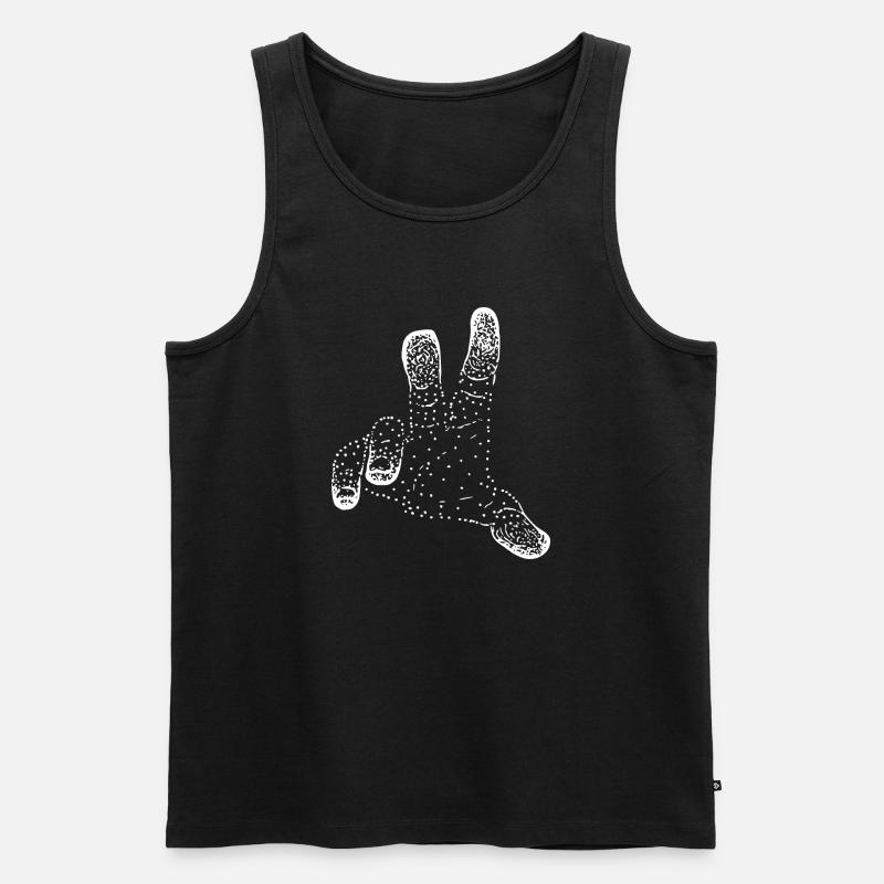 Hand - Männer Premium Bio Tank Top - Schwarz