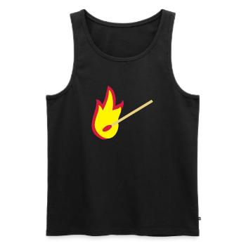 fire - Men's Premium Organic Tank Top - black - Front - Michal (187cm)