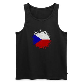 Tchéquie / Cadeau de Prague drapeau - Débardeur bio Premium Homme - noir - Devant - AI Model Male 178 light (178cm)