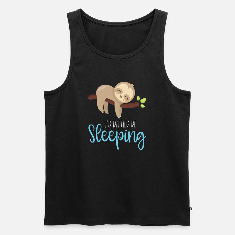 Ich würde eher schlafen - Männer Premium Bio Tank Top - Schwarz