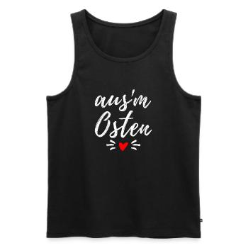 Osten - Ossi - Ost Deutschland - Mauerfall - Männer Premium Bio Tank Top - Schwarz - Vorne - Michal (187cm)