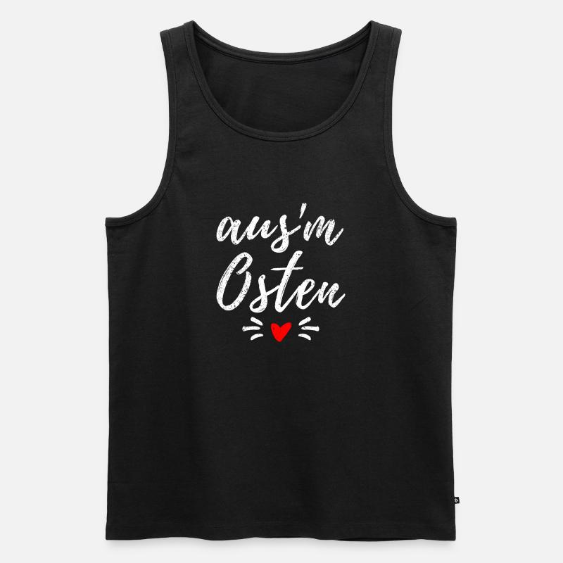Osten - Ossi - Ost Deutschland - Mauerfall - Männer Premium Bio Tank Top - Schwarz