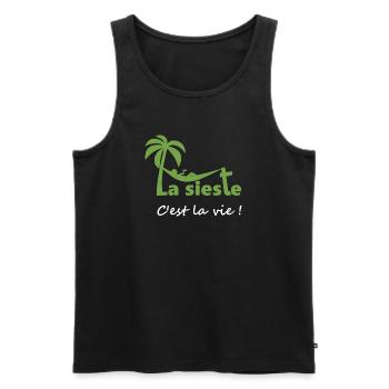 La sieste - Débardeur bio Premium Homme - noir - Devant - Michal (187cm)
