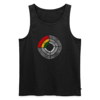 Illustration graphique de radar de puissance reggae - Débardeur bio Premium Homme - noir - Devant - Michal (187cm)