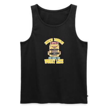 Rucksack - Männer Premium Bio Tank Top - Schwarz - Vorne - Michal (187cm)