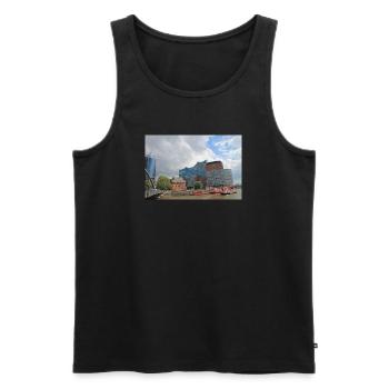 Hamburger Konzerthaus - Männer Premium Bio Tank Top - Schwarz - Vorne - AI Model Male 178 light (178cm)