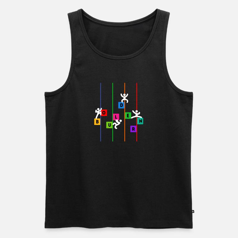 Bouldern Boulderer Klettern Bergsteigen Lustig - Männer Premium Bio Tank Top - Schwarz