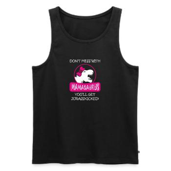 Mamasaurus Rex Dinosaurier Autismus Muttertag - Männer Premium Bio Tank Top - Schwarz - Vorne - AI Model Male 178 light (178cm)