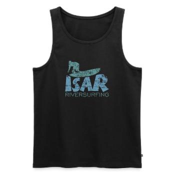 Isar Riversurfing (Vintage/BlauGrün) - Männer Premium Bio Tank Top - Schwarz - Vorne - AI Model Male 178 light (178cm)
