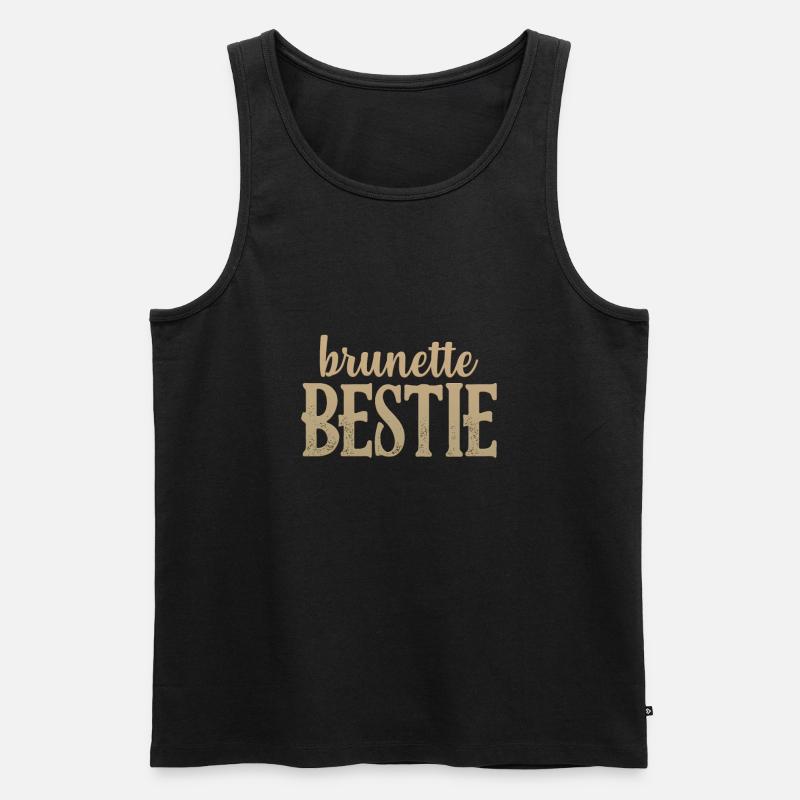 Brunette Bestie - Männer Premium Bio Tank Top - Schwarz