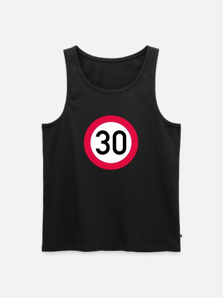 30th birthday Attention! Traffic sign 30 Km/h - Men's Premium Organic Tank Top - black