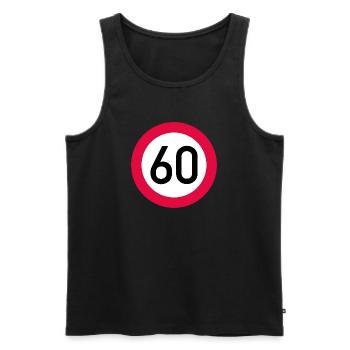 60. Geburtstag Achtung! Verkehrsschild 60 Km/h - Männer Premium Bio Tank Top - Schwarz - Vorne - AI Model Male 178 light (178cm)