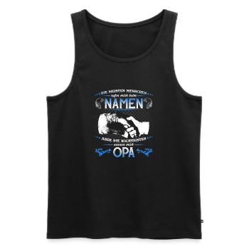 Grandpa Grandchild T-Shirt The most important things call me OPA - Men's Premium Organic Tank Top - black - Front - AI Model Male 178 light (178cm)