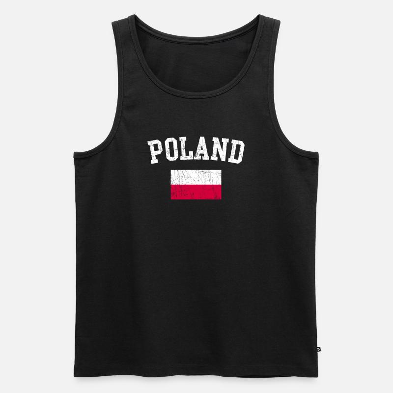 Typografie des polnischen Flaggenbogens - Männer Premium Bio Tank Top - Schwarz