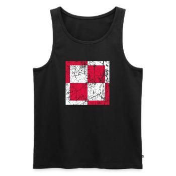 Fliegerabzeichen Polen air force roundel Poland - Men's Premium Organic Tank Top - black - Front - AI Model Male 178 light (178cm)