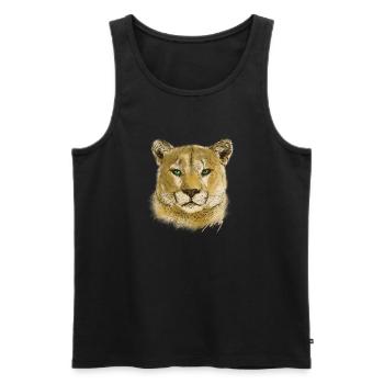 Cougar - Débardeur bio Premium Homme - noir - Devant - AI Model Male 178 light (178cm)