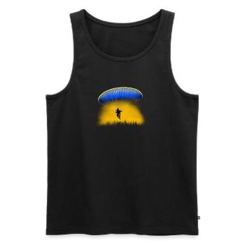 paragliding - Men's Premium Organic Tank Top - black - Front - AI Model Male 178 light (178cm)