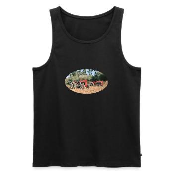 Rote Traktoren im Feld - Männer Premium Bio Tank Top - Schwarz - Vorne - AI Model Male 178 light (178cm)