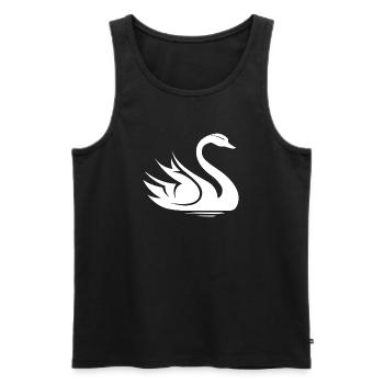 Swan Symbol Illustration Water Lake Nature Animals - Men's Premium Organic Tank Top - black - Front - Michal (187cm)