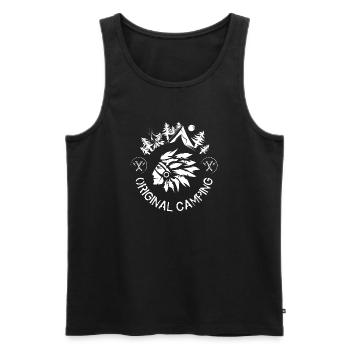 camping indian survival nature tent symbol forest - Men's Premium Organic Tank Top - black - Front - Michal (187cm)